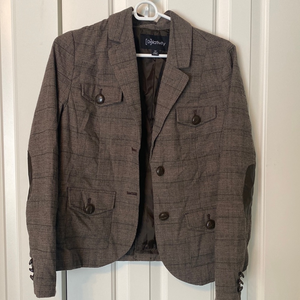 Brown plaid blazer